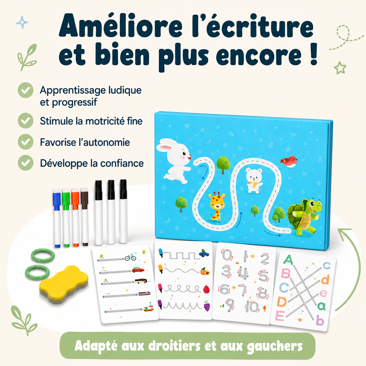 Cahier de Pratique Magique Réutilisable pour Enfants
