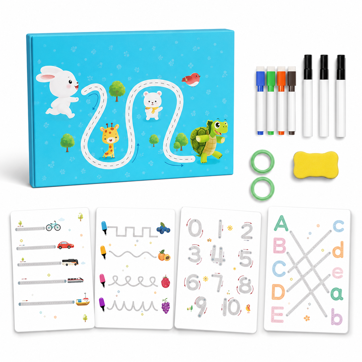 Cahier de Pratique Magique Réutilisable pour Enfants